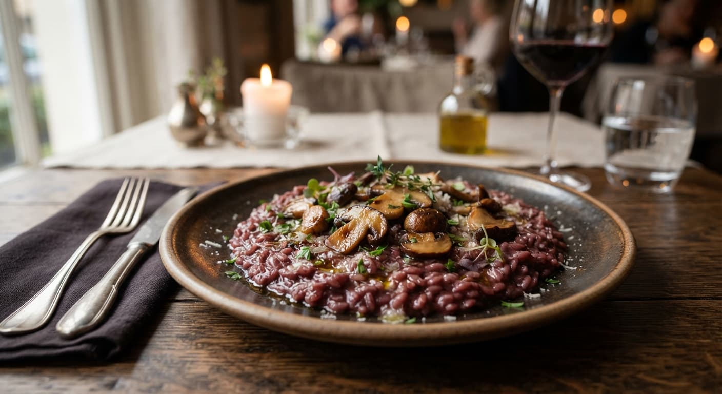 Risotto al Barolo with Porcini Mushrooms