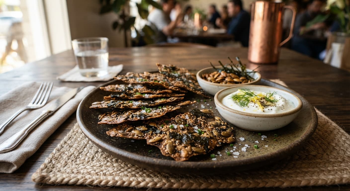 Roasted Pumpkin Seed & Seaweed Crackers