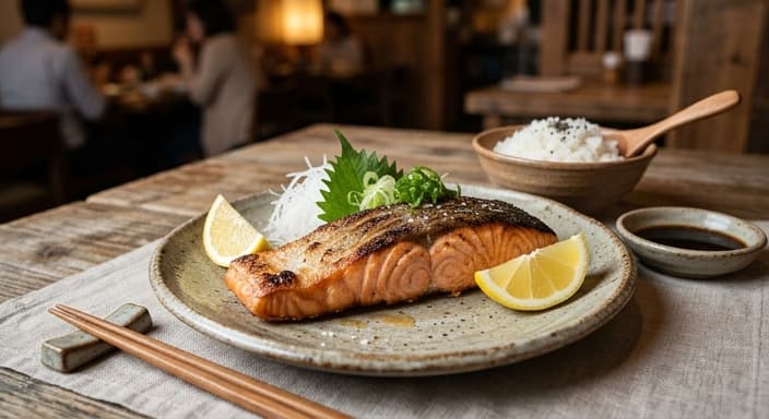 Salmon Shioyaki (Salt-Grilled) with Lemon