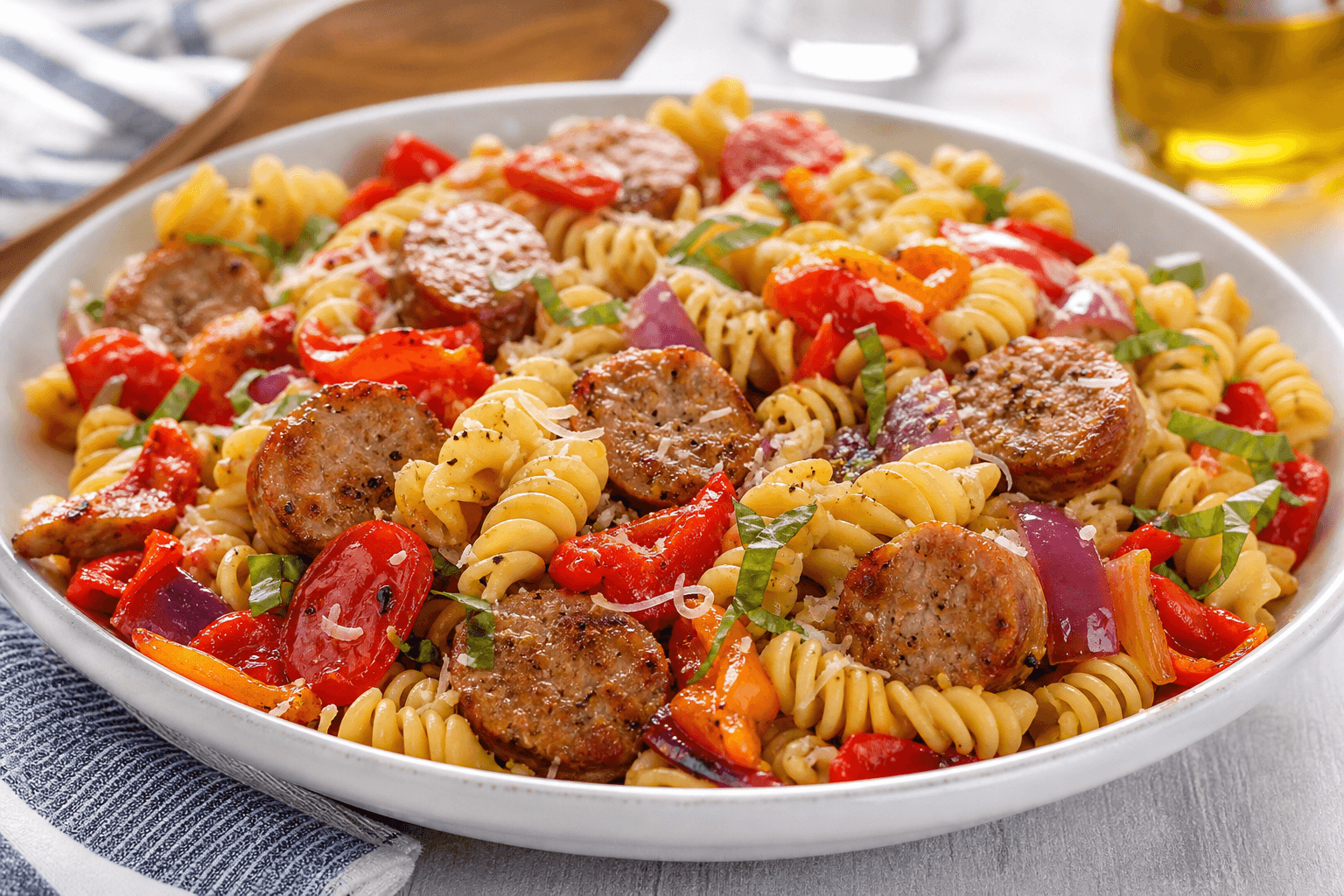 Sausage & Roasted Pepper Summer Pasta Salad
