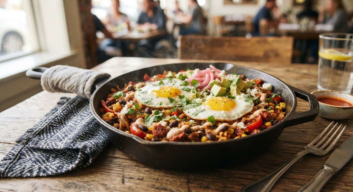 Savory Black Bean and Rice Breakfast Skillet