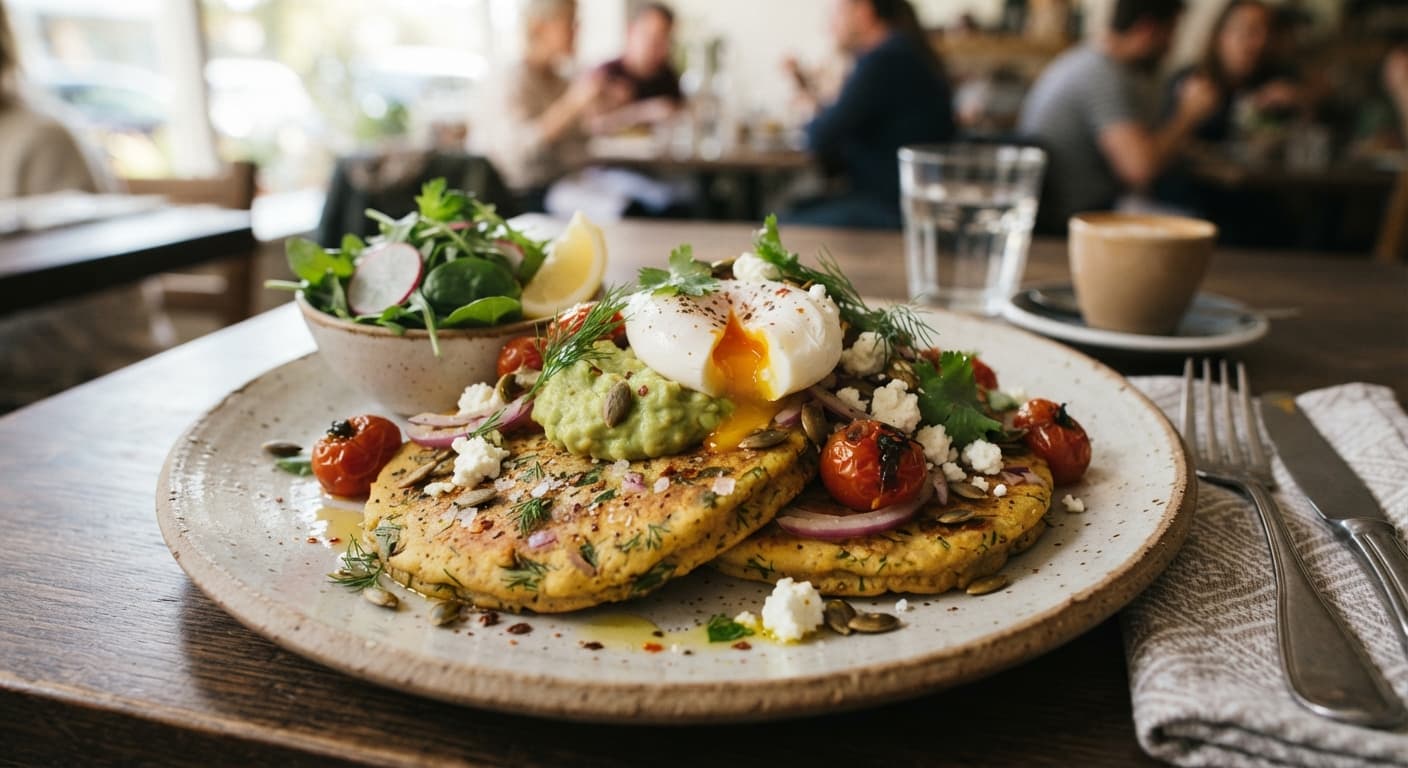 Savory Chickpea Flour Breakfast Pancakes