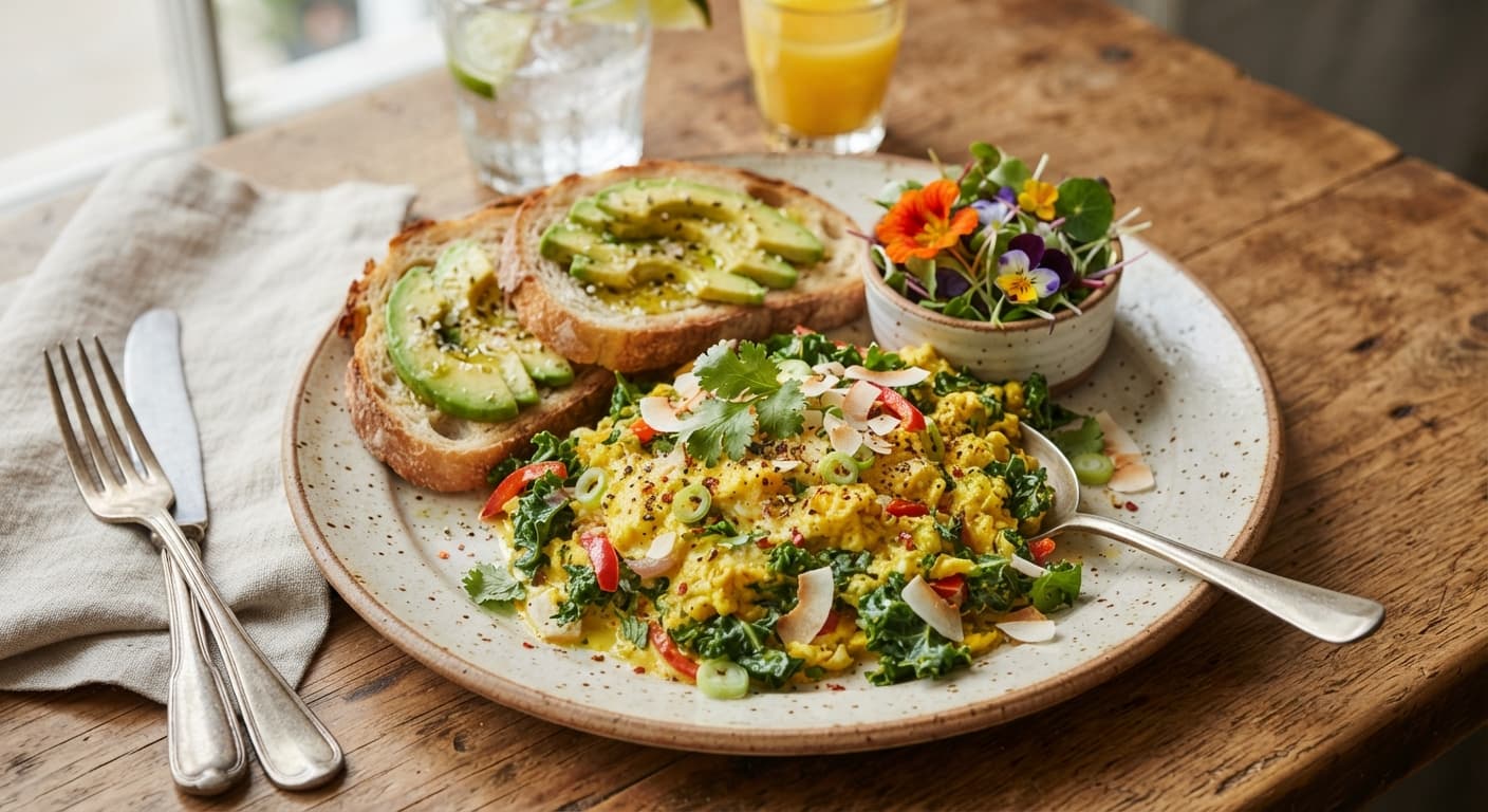 Savory Kale & Coconut Cream Scramble