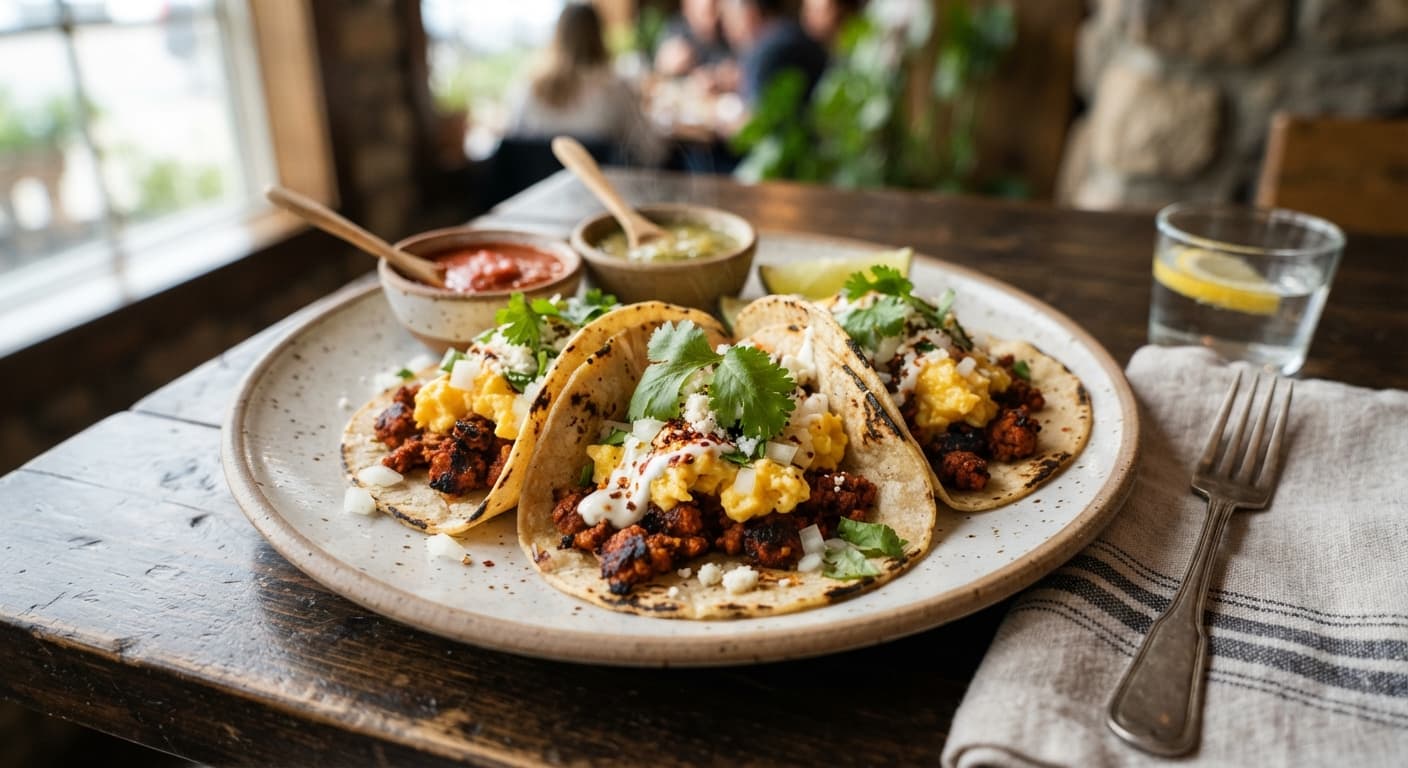 Scrambled Egg and Chorizo Breakfast Tacos