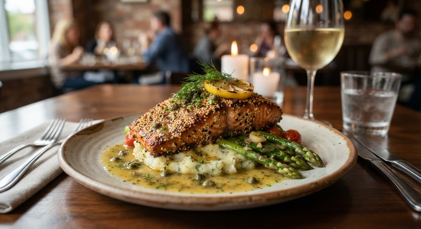 Sesame‑Crusted Salmon with Lemon‑Butter Sauce