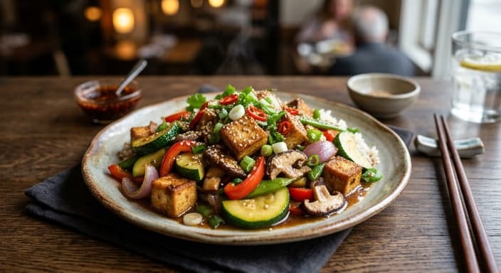 Sesame Soy Tofu Stir-Fry with Zucchini
