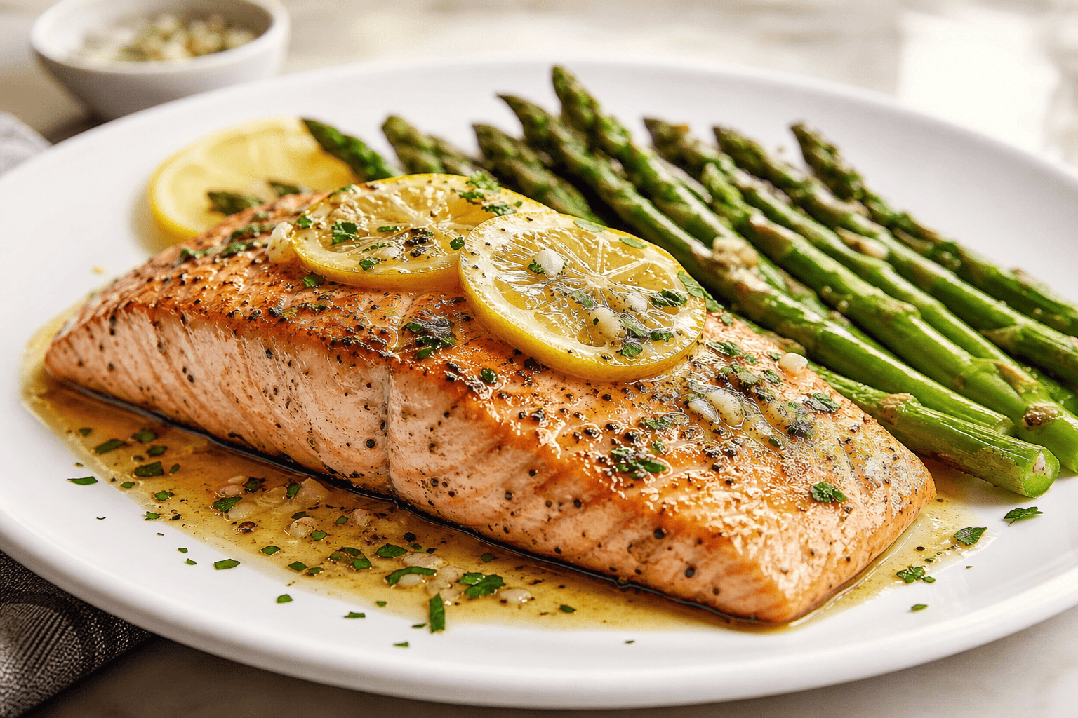 Sheet-Pan Lemon Garlic Salmon with Asparagus