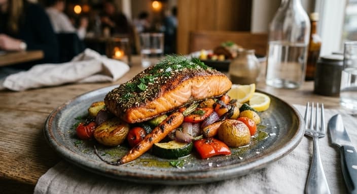 Sheet-Pan Za’atar Salmon with Roasted Vegetables