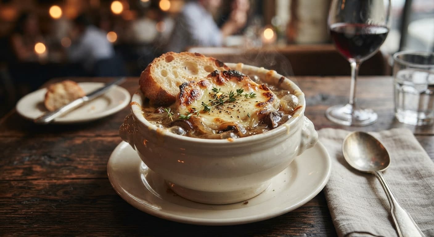 Shiitake‑Infused French Onion Soup