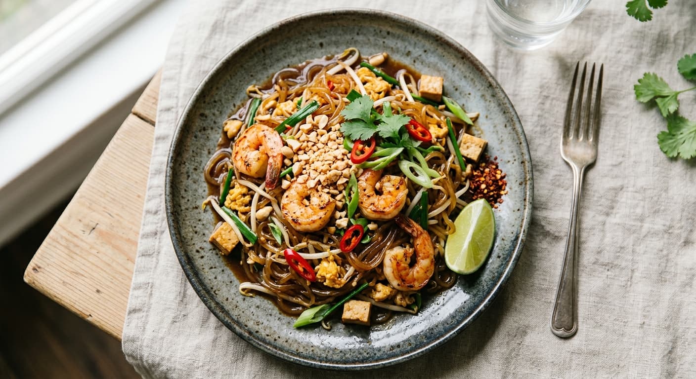 Shirataki Noodle Pad Thai with Tamarind Reduction