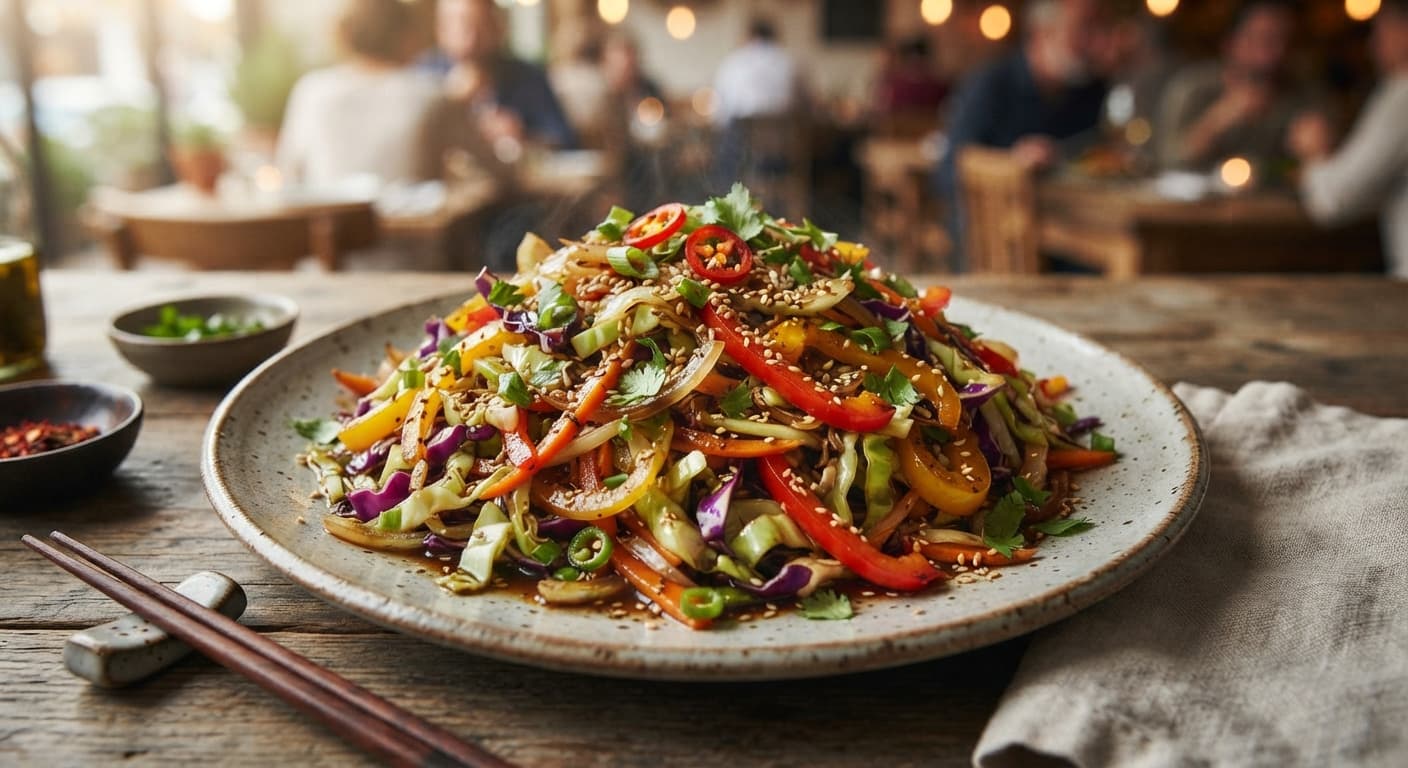 Shredded Cabbage & Bell Pepper Stir‑Fry