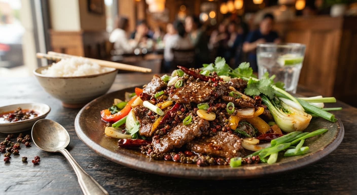 Sichuan Peppercorn Beef Stir‑Fry with Szechuan Sauce