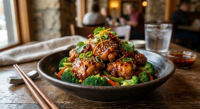 Sichuan-Style Orange Chicken (Spicy Low-Carb Glaze)