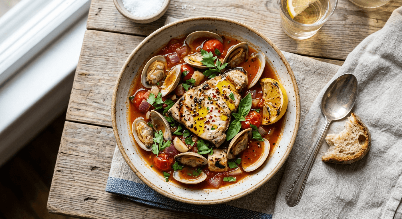 Sicilian Swordfish and Clam Brodetto