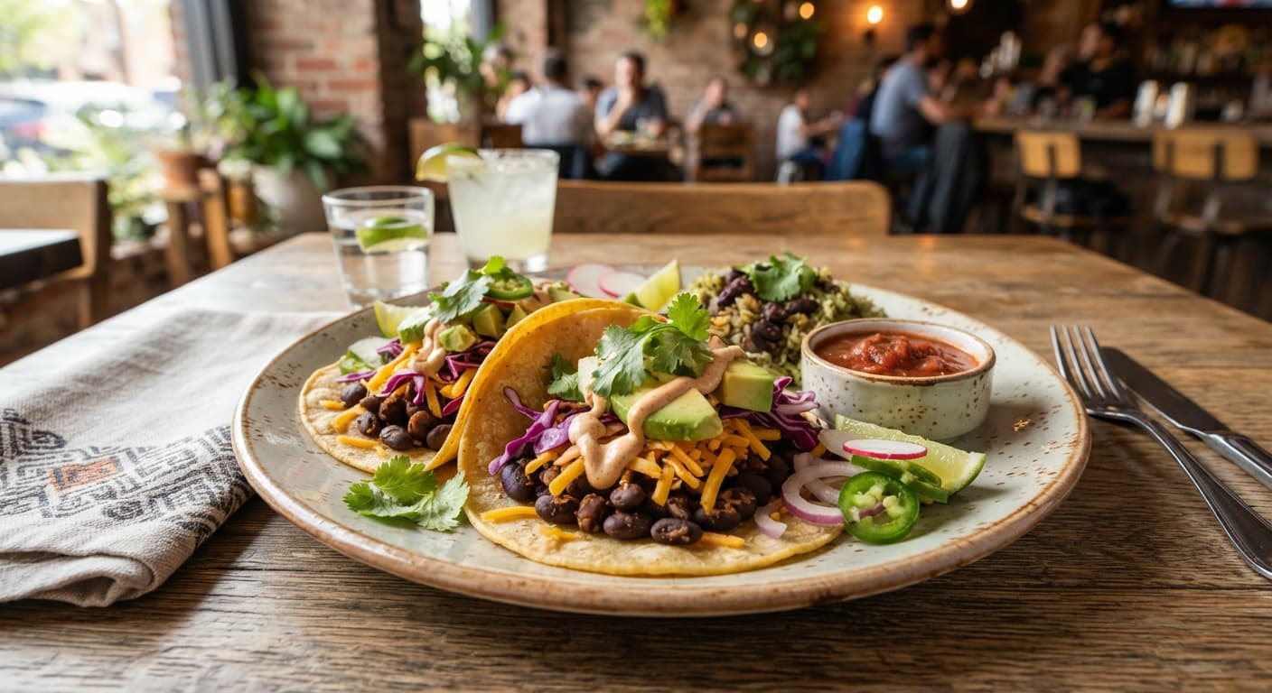 Simple Black Bean Tacos with Vegan Cheese