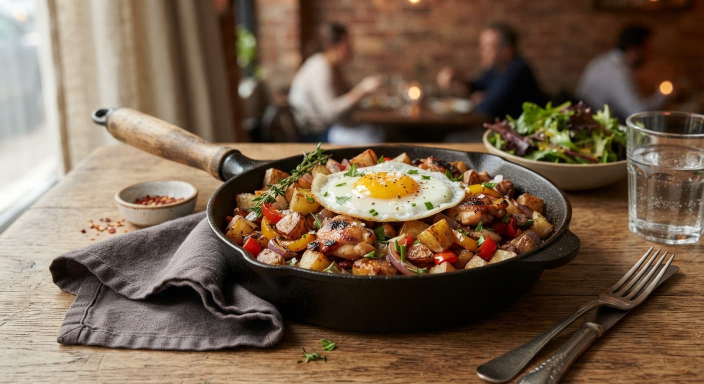Skillet Potato and Chicken Thigh Hash