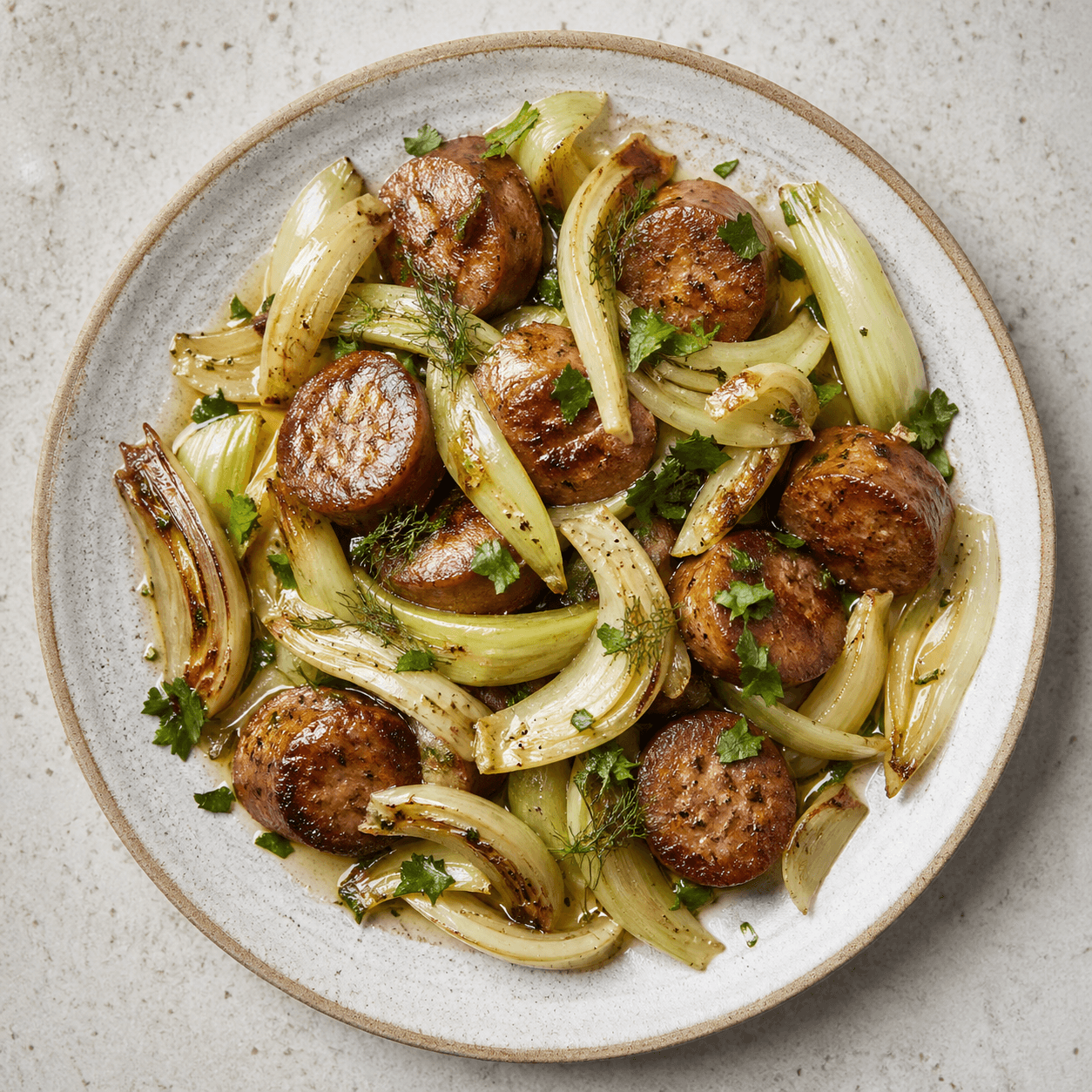 Skillet Sausage and Fennel with White Wine