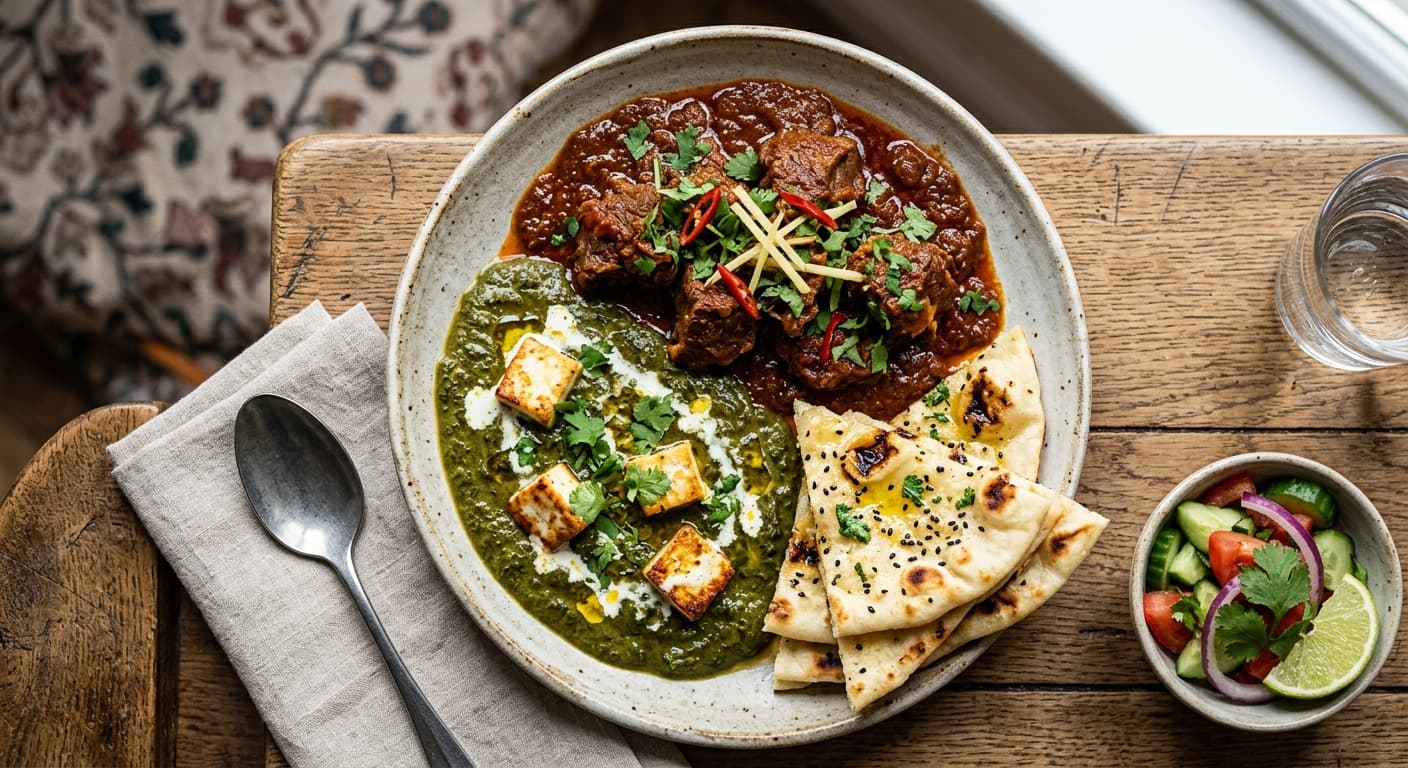 Slow-Braised Lamb Rogan Josh with Palak Paneer