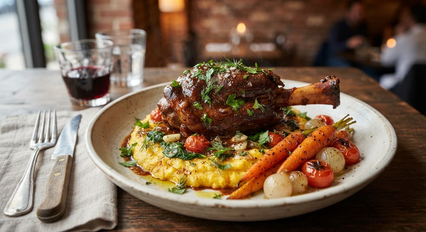 Slow-Braised Lamb Shank with Smoked Paprika and Saffron