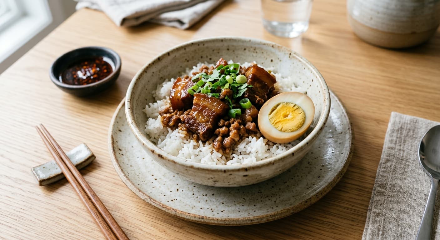 Slow Cooker Taiwanese Pork Belly Bowl