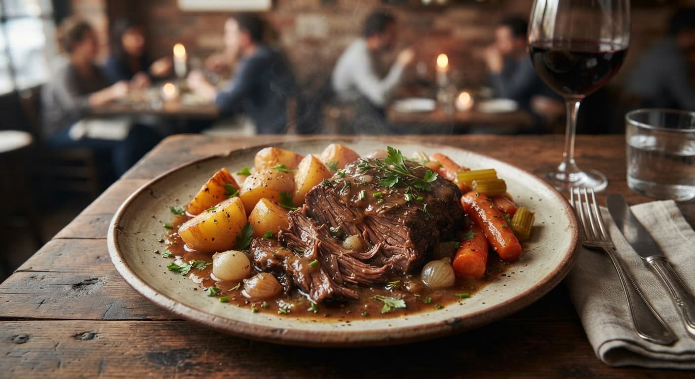 Slow-Simmered Pot Roast with Carrots and Potatoes