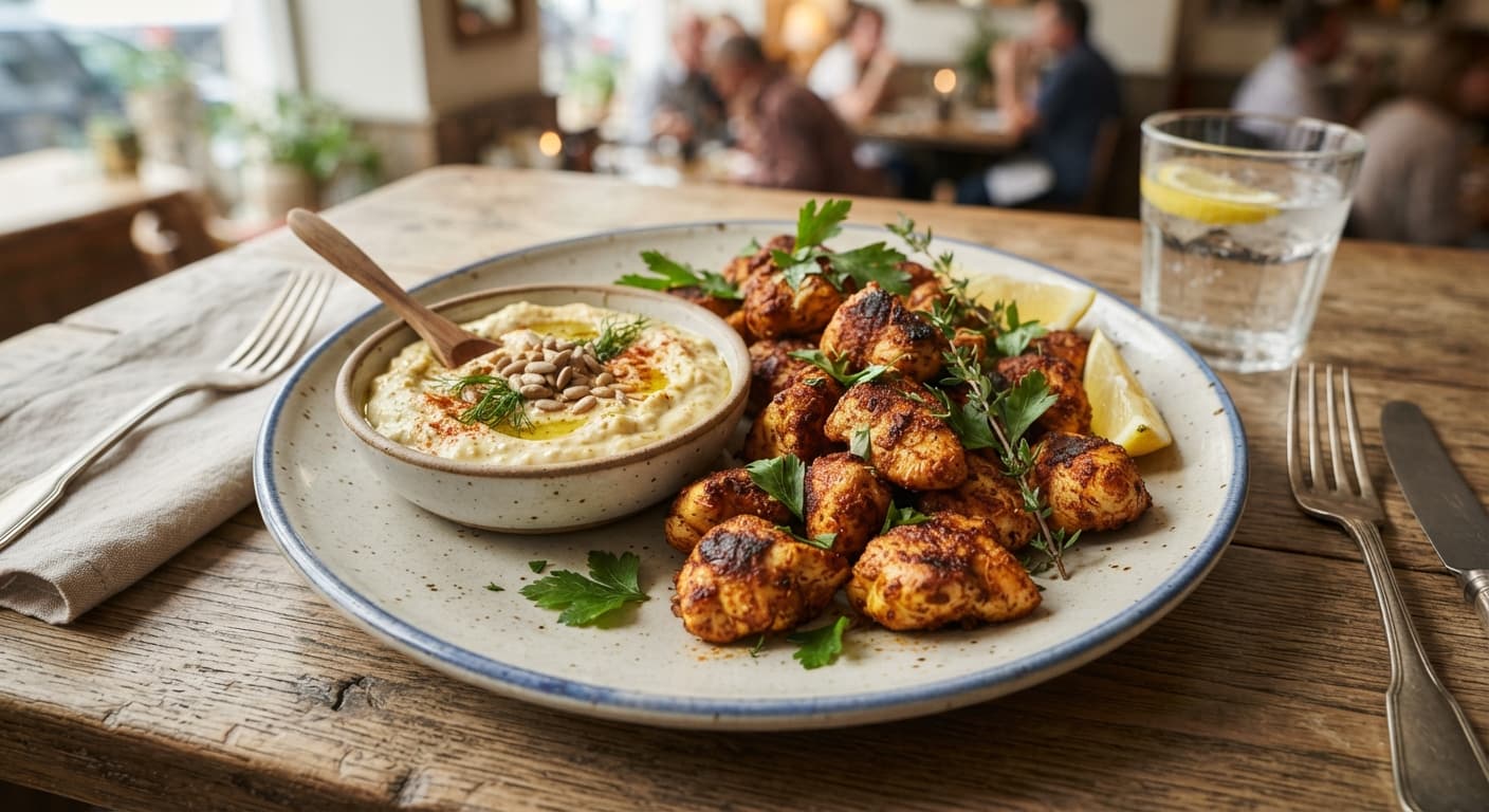 Smoked Paprika Chicken Bites with Zesty Sunflower Dip