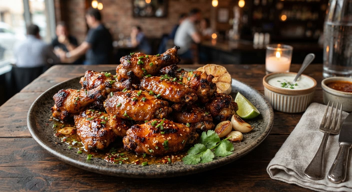 Smoked Wings with Garlic‑Sriracha Butter