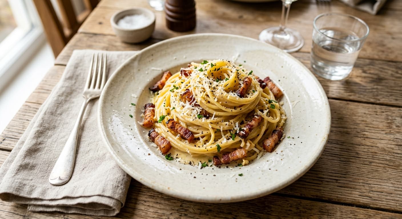 Smoky Bacon and Garlic Carbonara