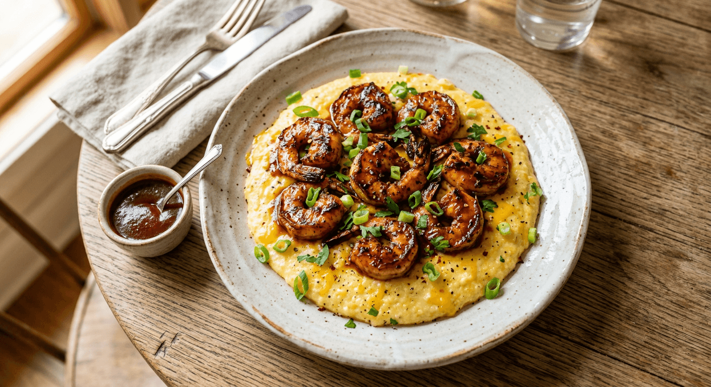Smoky BBQ Shrimp and Cheesy Grits