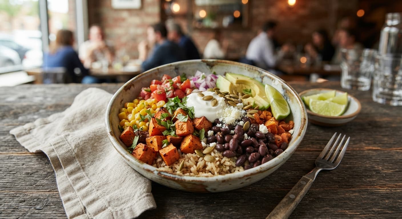 Smoky Black Bean and Sweet Potato Burrito Bowls