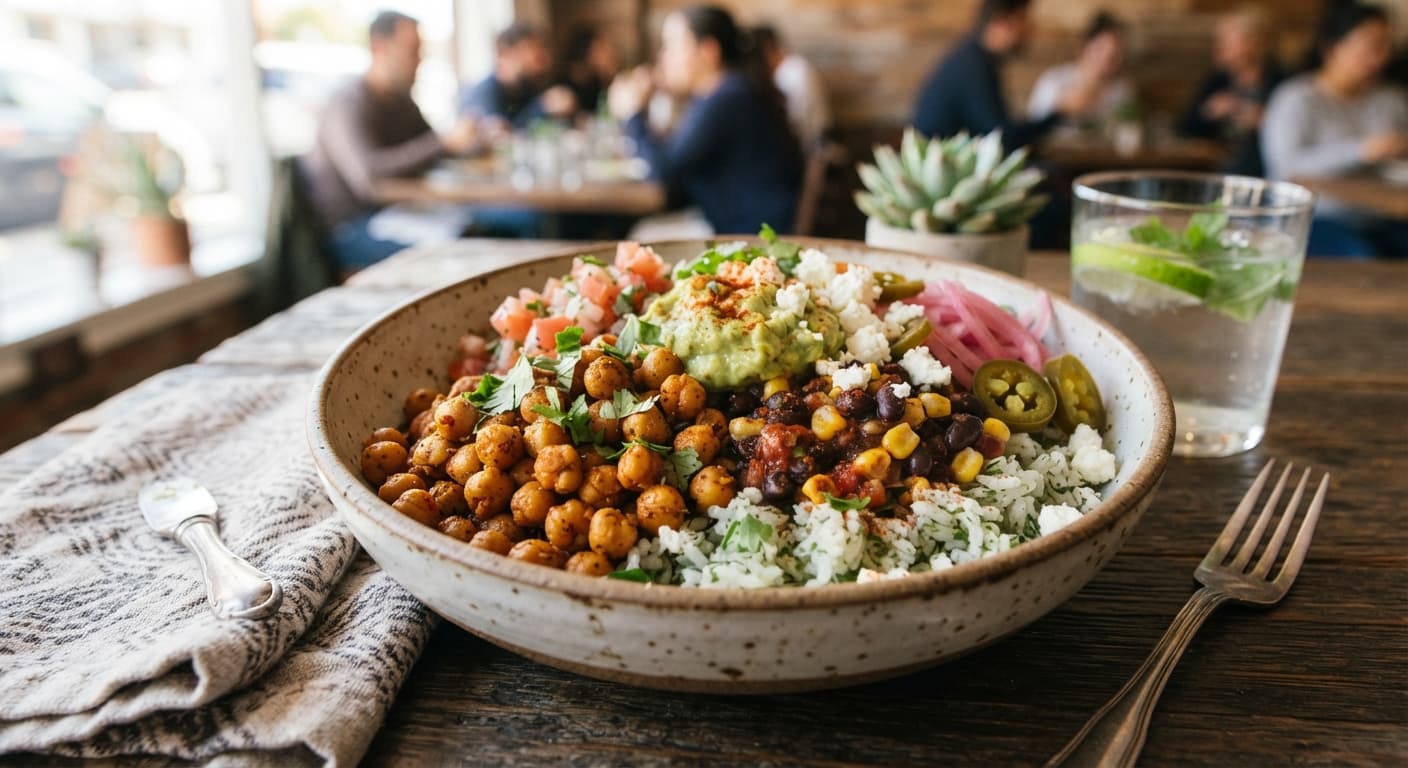 Smoky Chickpea Scramble Burrito Bowls with Cilantro Lime Rice