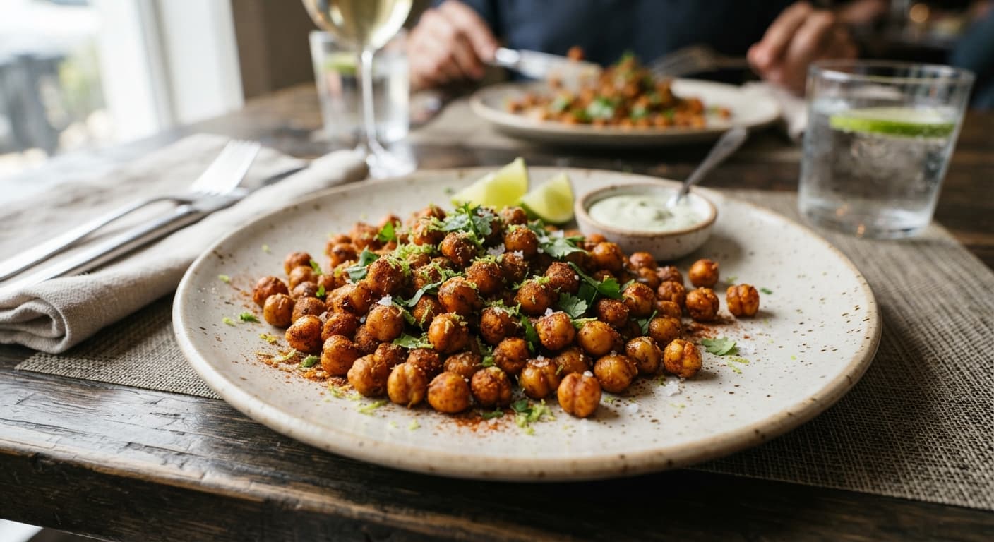 Smoky Chili-Roasted Chickpeas with Lime Zest