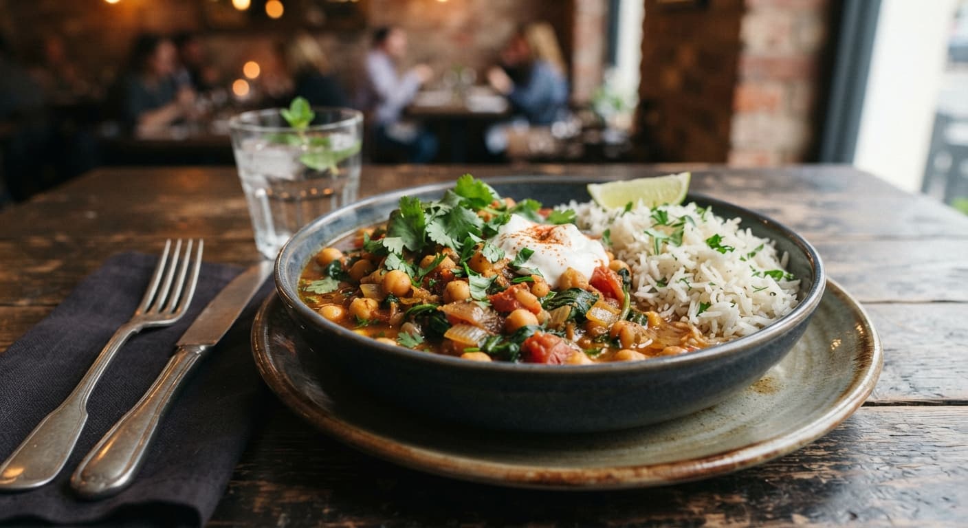 Smothered Chickpea Skillet with Rice