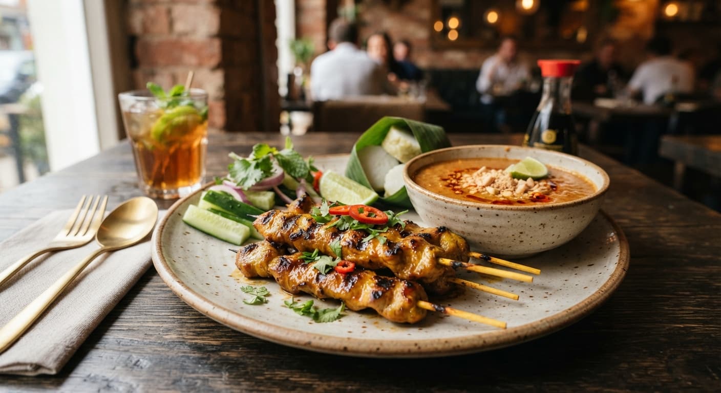 Snake Satay with Peanut Dipping Sauce