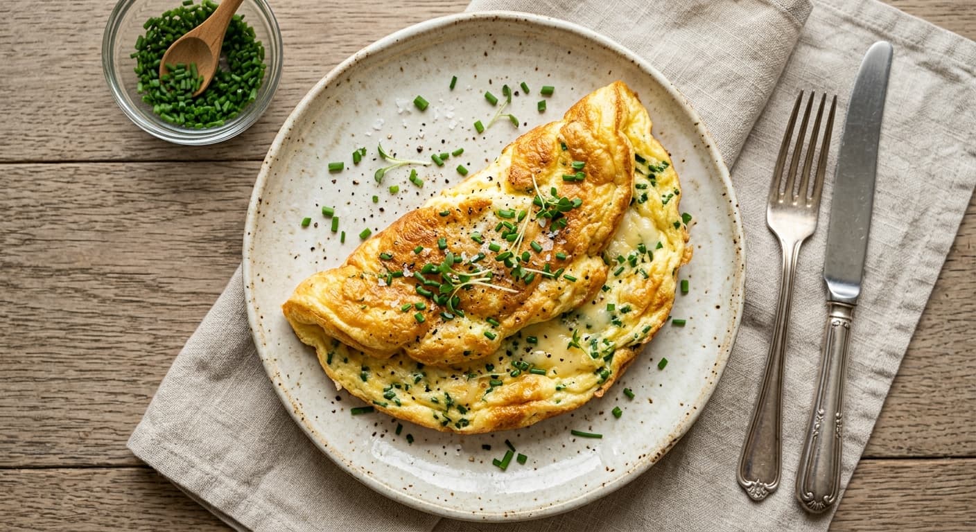Soufflé Omelette with Gruyère and Chives