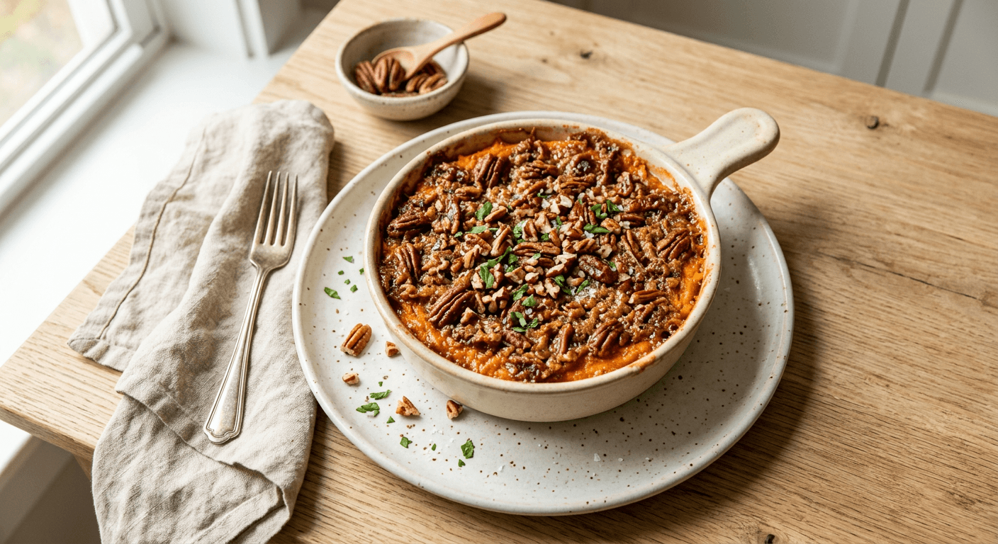 Southern Pecan Praline Sweet Potato Casserole