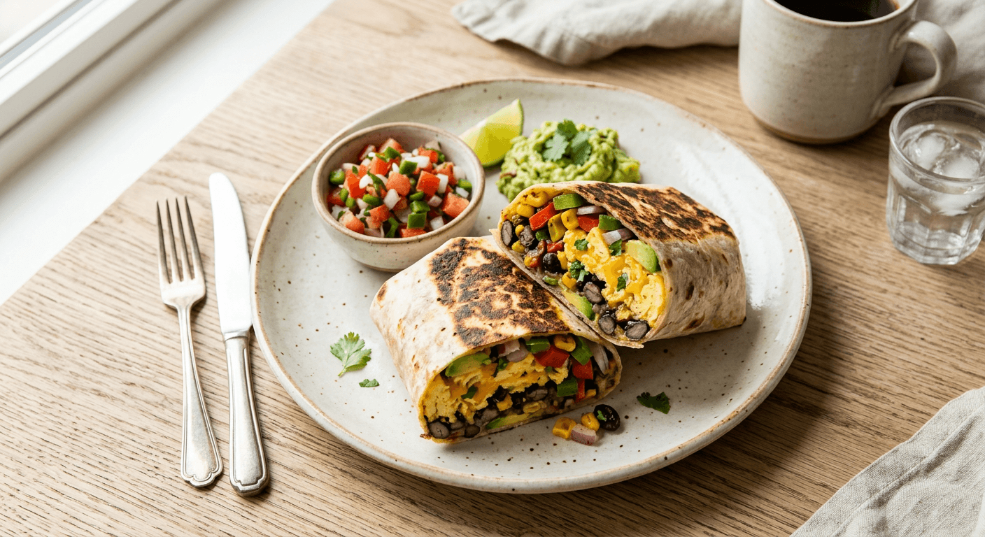 Southwest Vegetarian Breakfast Burrito