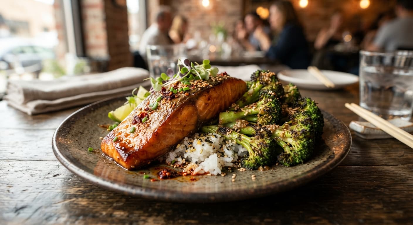 Soy‑Glazed Salmon with Sesame‑Ginger Broccoli