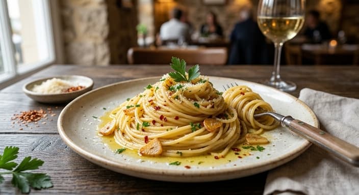 Spaghetti Aglio e Olio with Chili