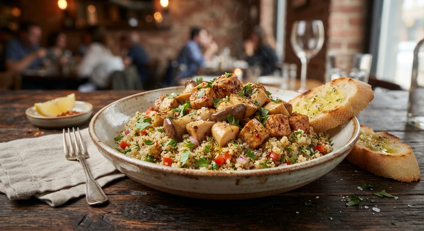 Spanish Garlic Shrimp Substitute with Quinoa