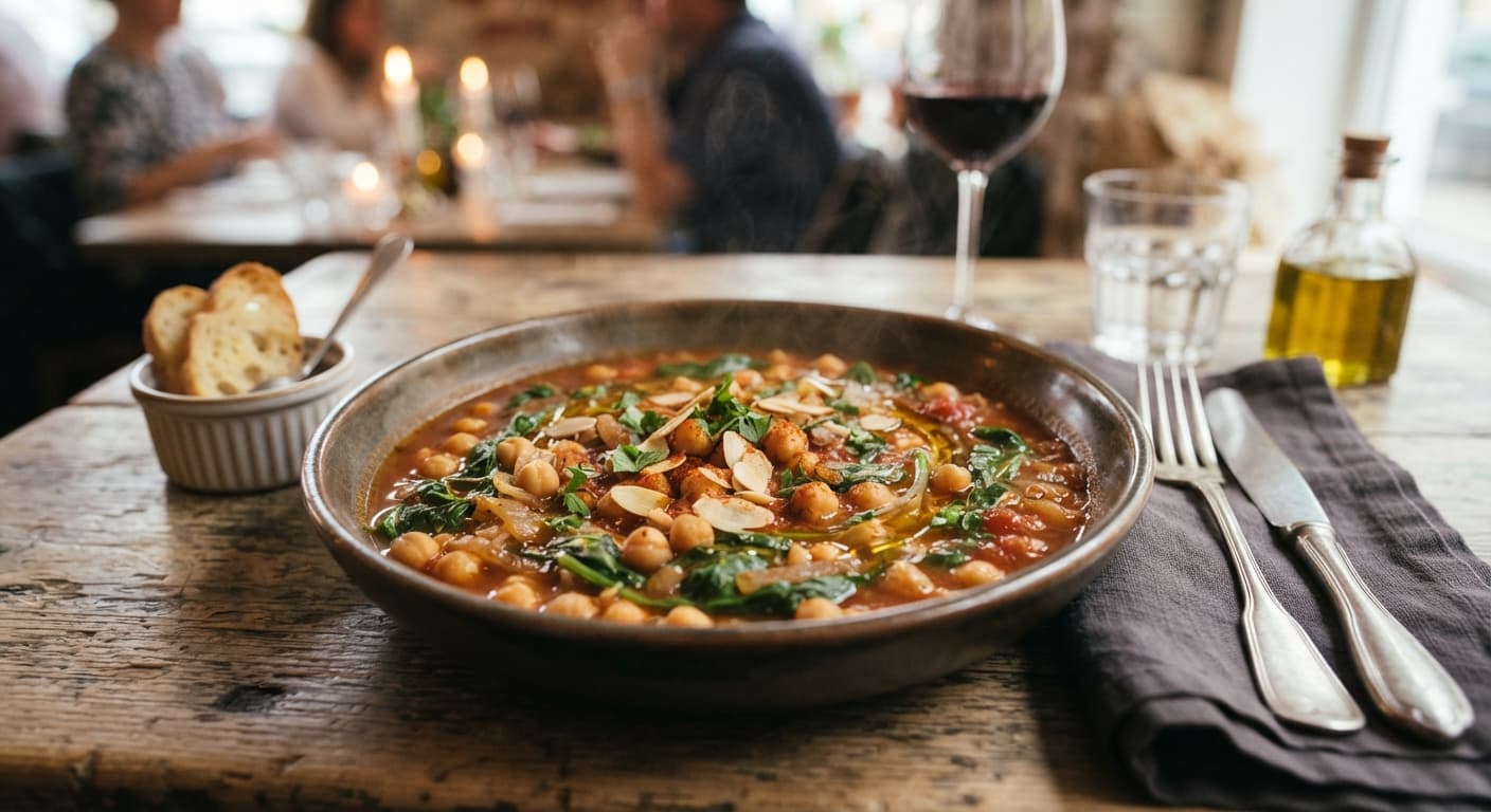 Spanish‑Style Chickpea & Spinach Stew
