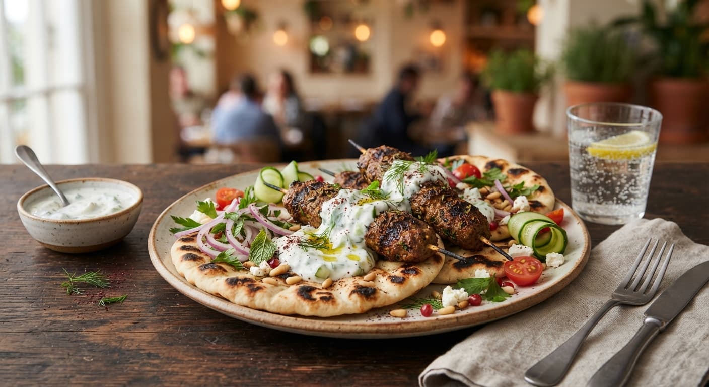 Spiced Lamb Kofta Flatbreads with Yogurt Sauce