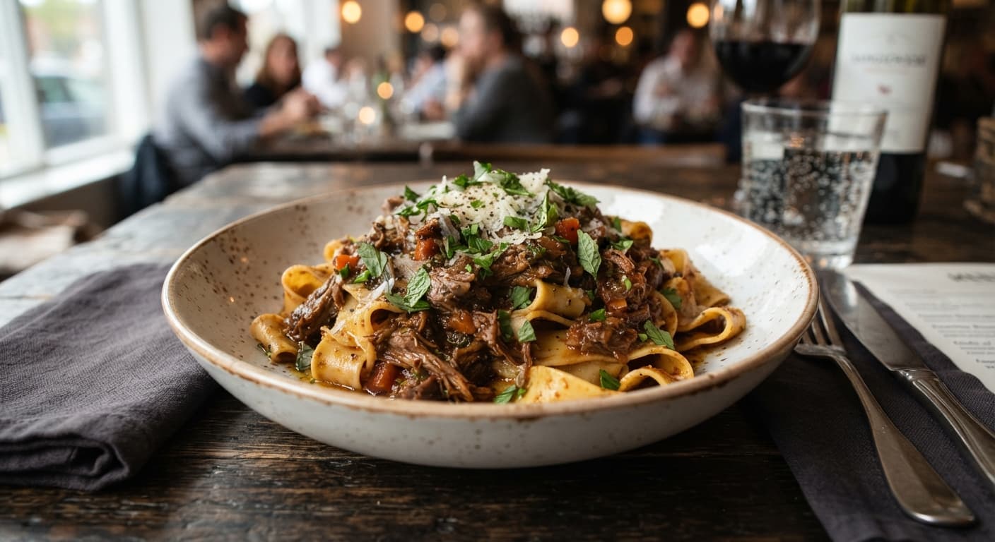 Spiced Lamb Ragu over Pappardelle