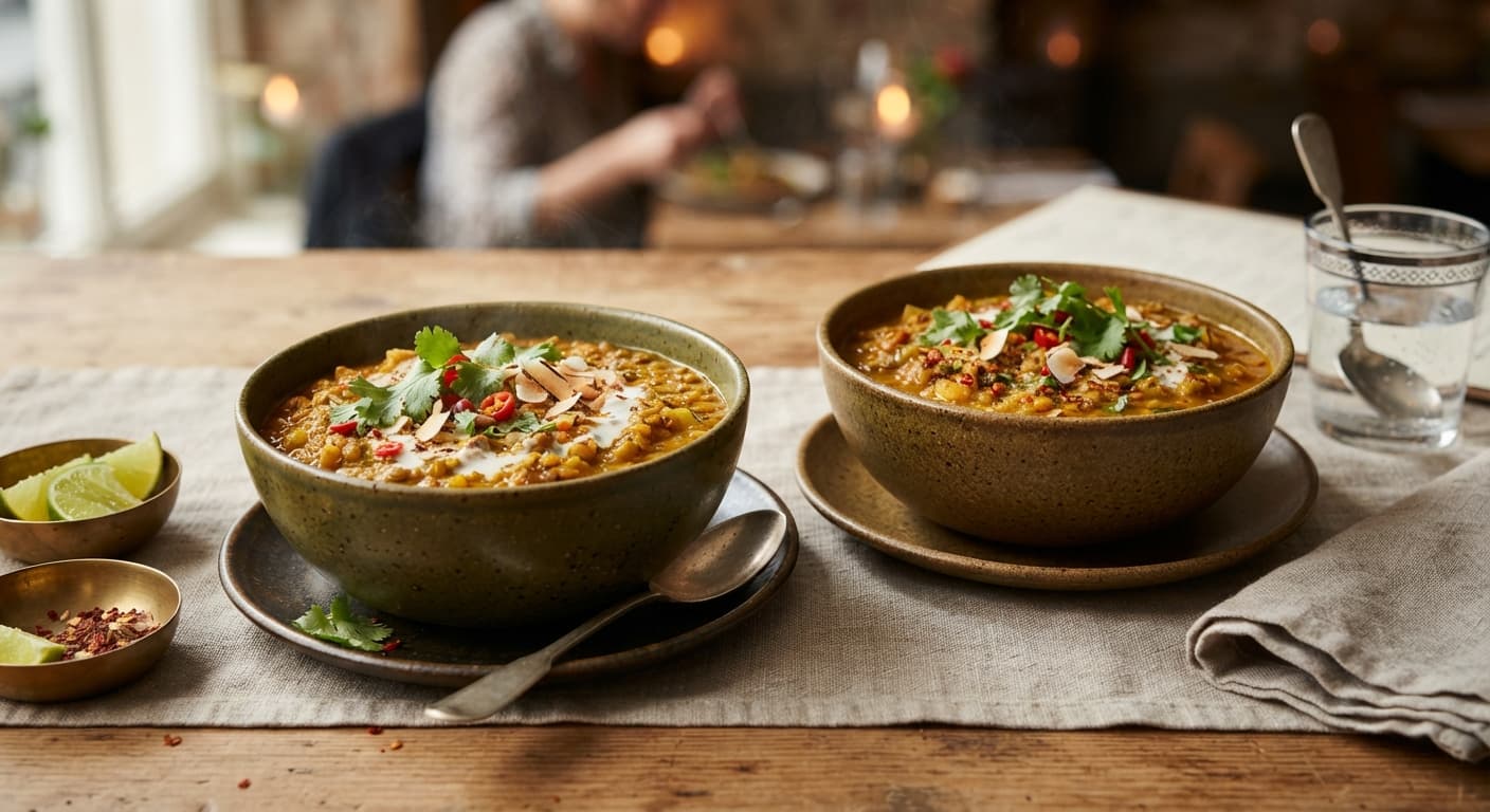 Spiced Lentil and Coconut Stew Bowls