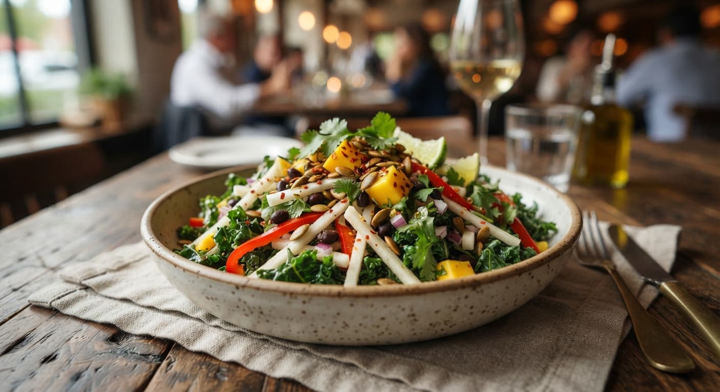 Spicy Brazilian Kale and Jicama Salad