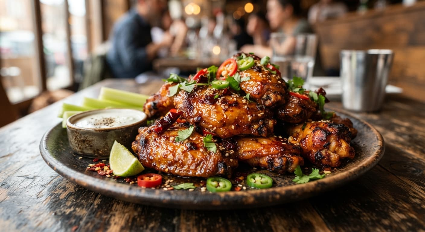 Spicy Garlic-Chili Roasted Chicken Wings