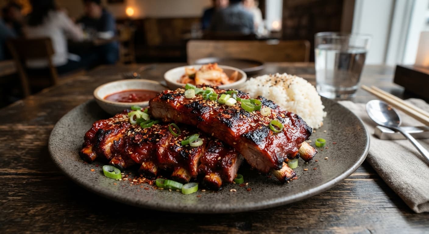 Spicy Korean Charred Spareribs with Gochujang Glaze