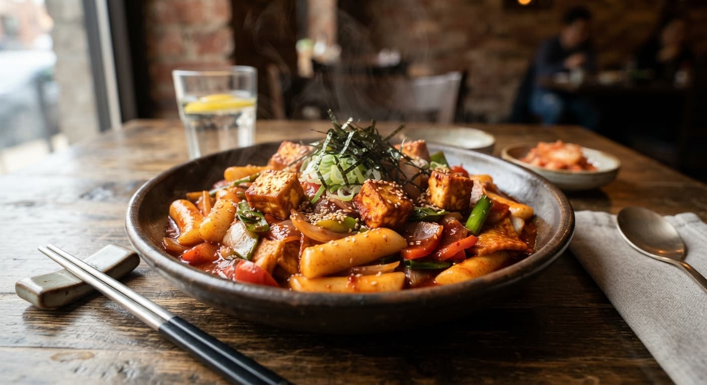 Spicy Korean‑Inspired Paneer Tteokbokki