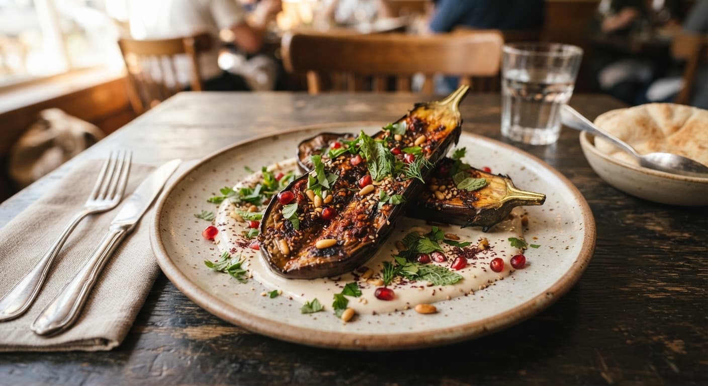 Spicy Roasted Eggplant with Tahini Drizzle