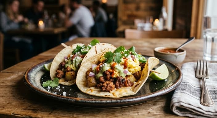 Spicy Sausage and Potato Breakfast Tacos